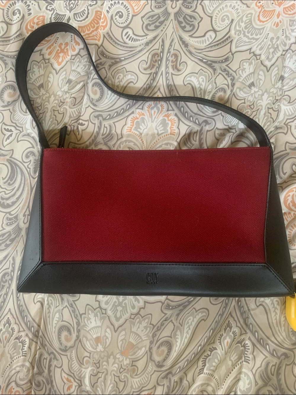 Burgandy Red and Black Shoulder Bag - Women's Crossbody